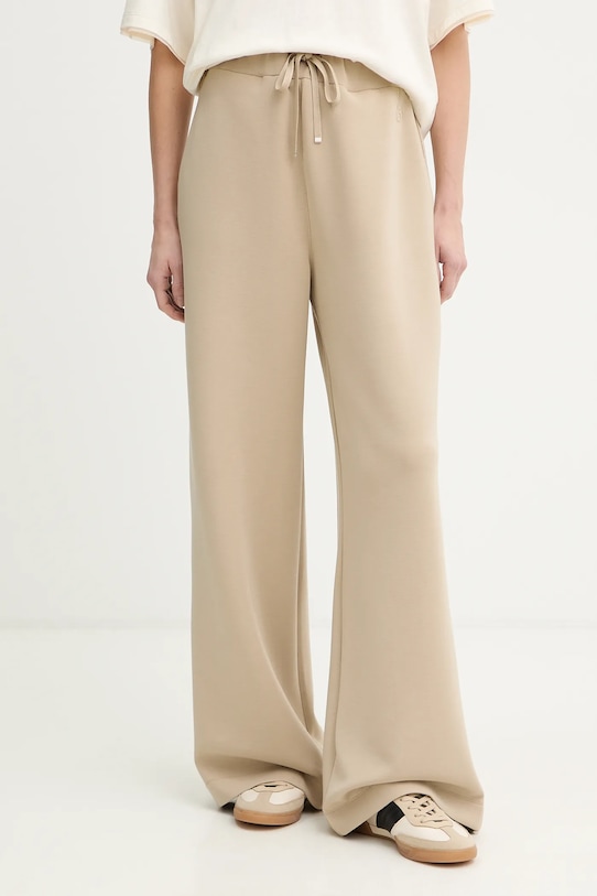 BOSS spodnie dresowe Epesya z elastanem beżowy 50556952