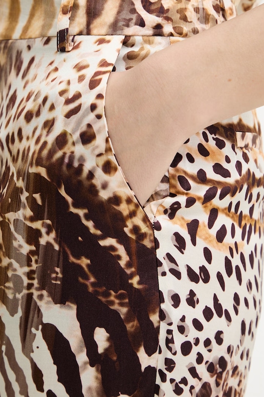 Marciano by Guess kalhoty dámské z viskózy GISELLE hnědá G6GB09.W1875