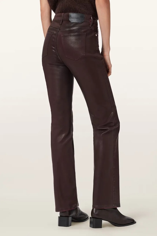 AllSaints spodnie W093ED bordowy SS26