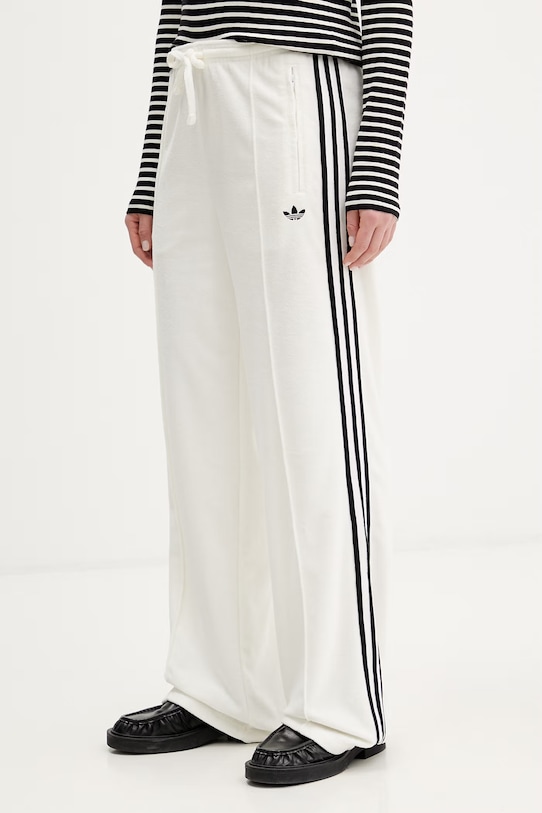 adidas Originals spodnie dresowe damskie Terry Towel Firebird beżowy KD1415