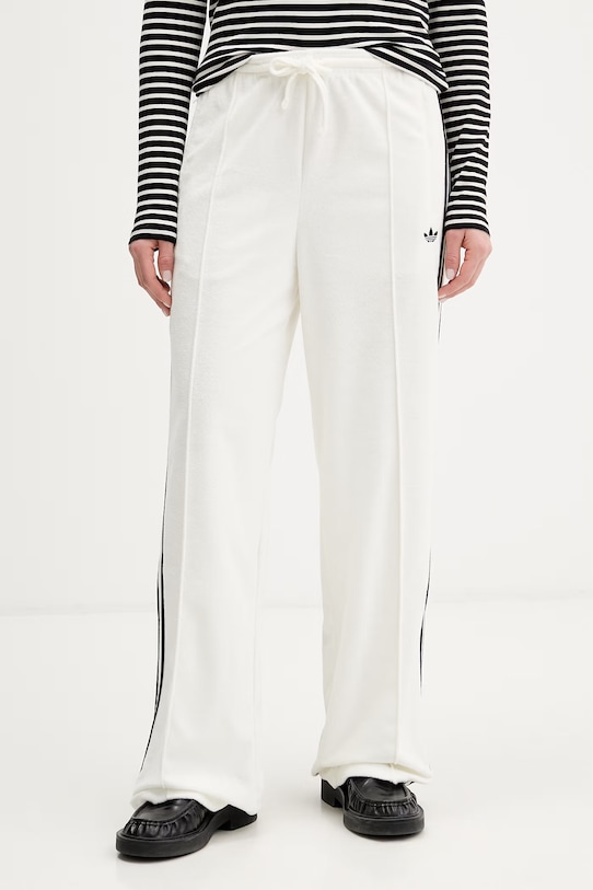 adidas Originals spodnie dresowe damskie Terry Towel Firebird beżowy KD1415