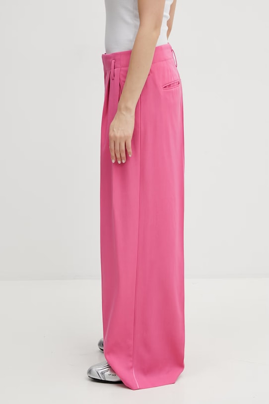 Kenzo spodnie wełniane FG52PA1259TF różowy SS26