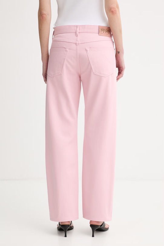 Odzież Kenzo jeansy straight damskie FG52DP2396M0 różowy