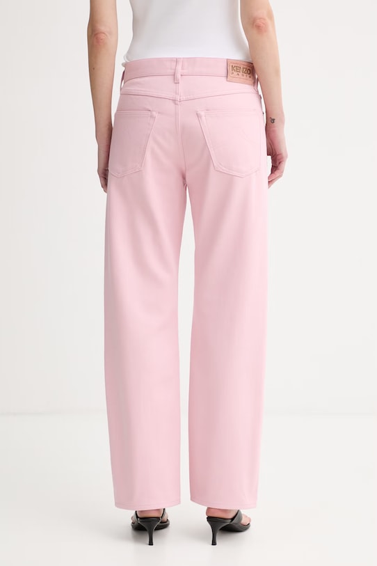 Odzież Kenzo jeansy straight damskie FG52DP2396M0 różowy