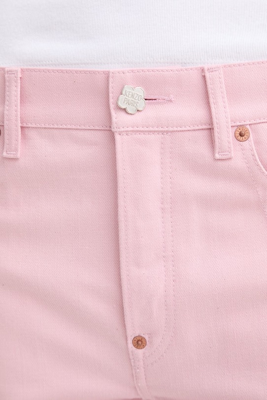 Kenzo jeansy straight damskie różowy FG52DP2396M0
