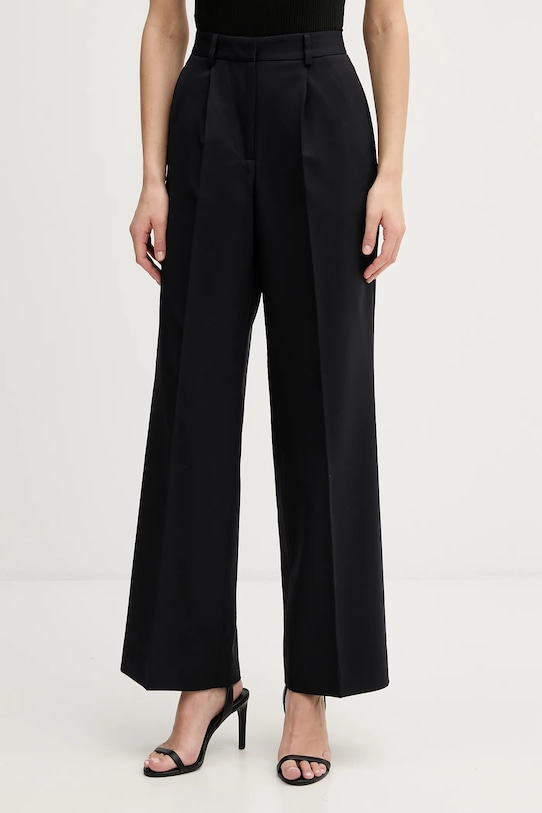 Tommy Hilfiger spodnie z dodatkiem wełny z elastanem granatowy WW0WW48801