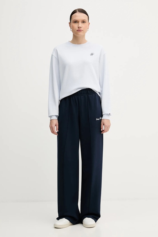 Tommy Hilfiger spodnie dresowe bawełniane WW0WW48784 granatowy SS26