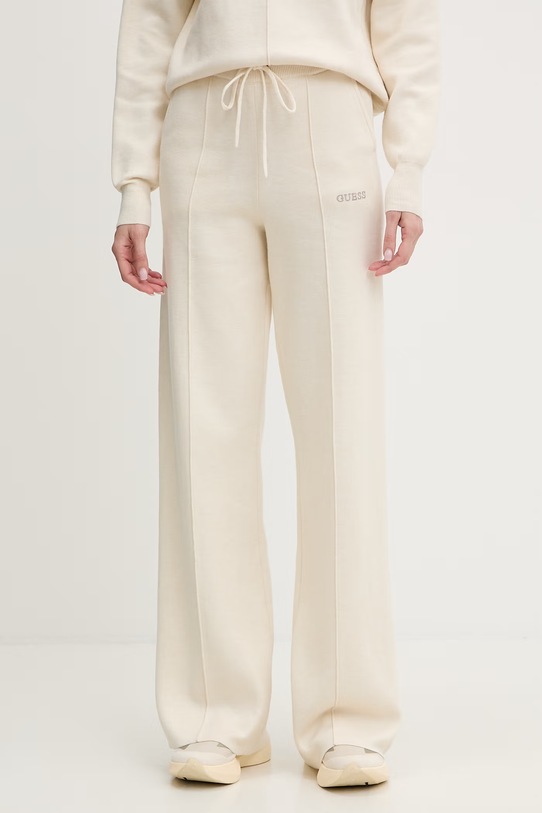 Guess spodnie dresowe URSULA z elastanem beżowy V6RB12.Z4850