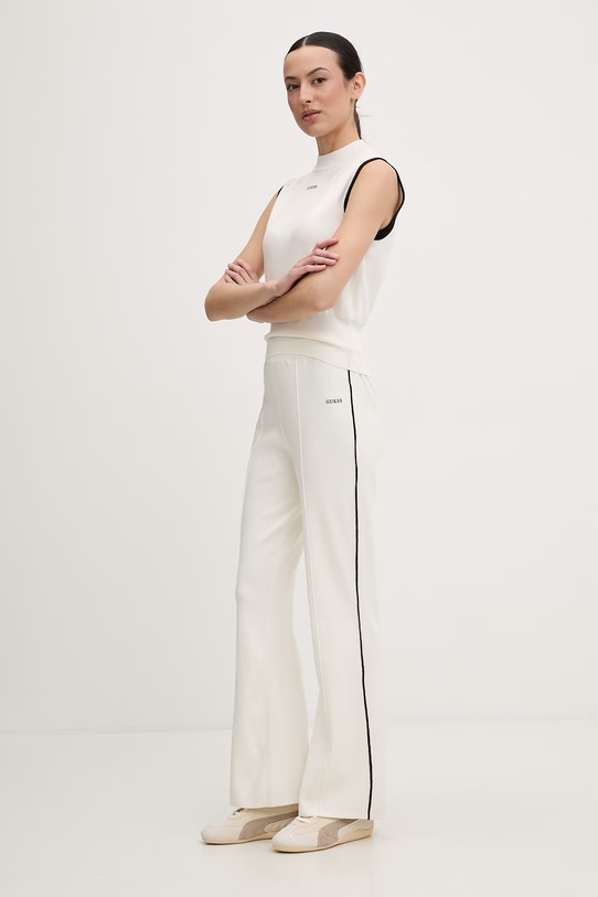 Guess spodnie dresowe damskie z wiskozą LAURENE V6RB14.Z4642 beżowy SS26