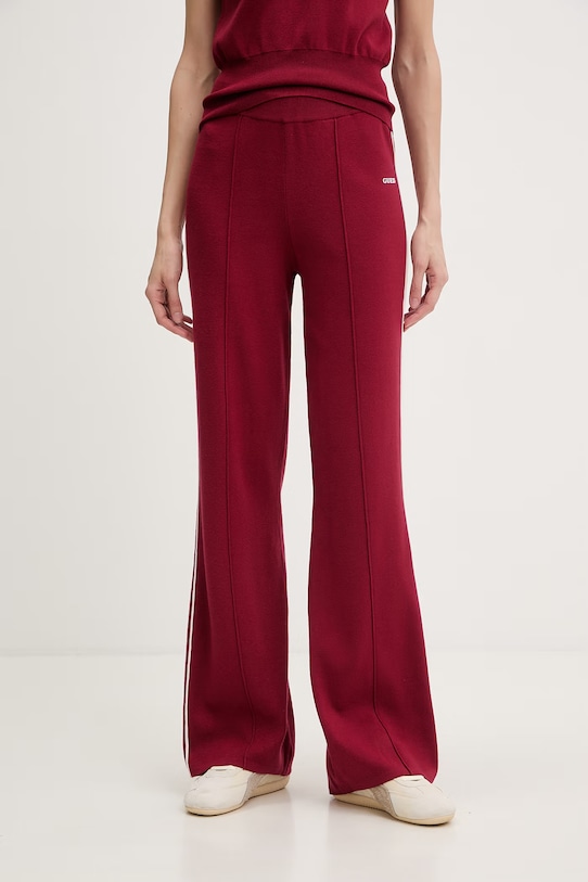 Guess spodnie dresowe damskie z wiskozą LAURENE bordowy V6RB14.Z4642