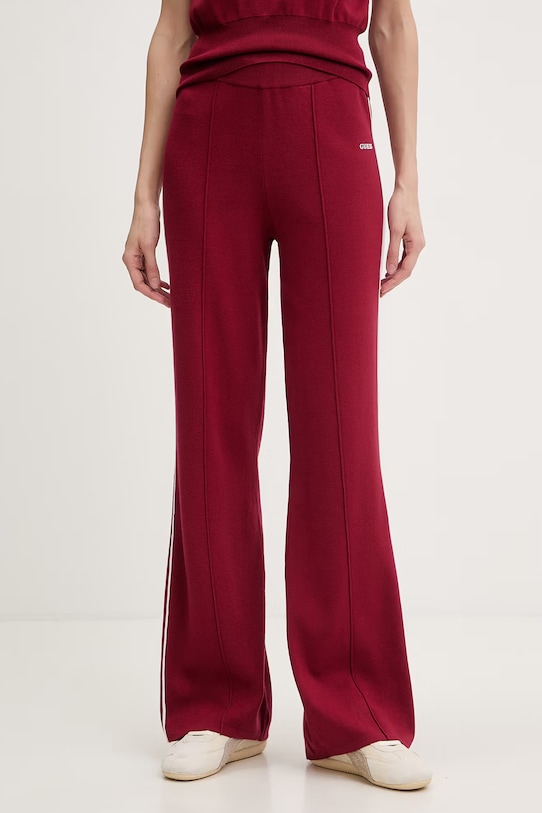 Guess pantaloni de trening pentru femei, cu vâscoză LAURENE burgundia V6RB14.Z4642
