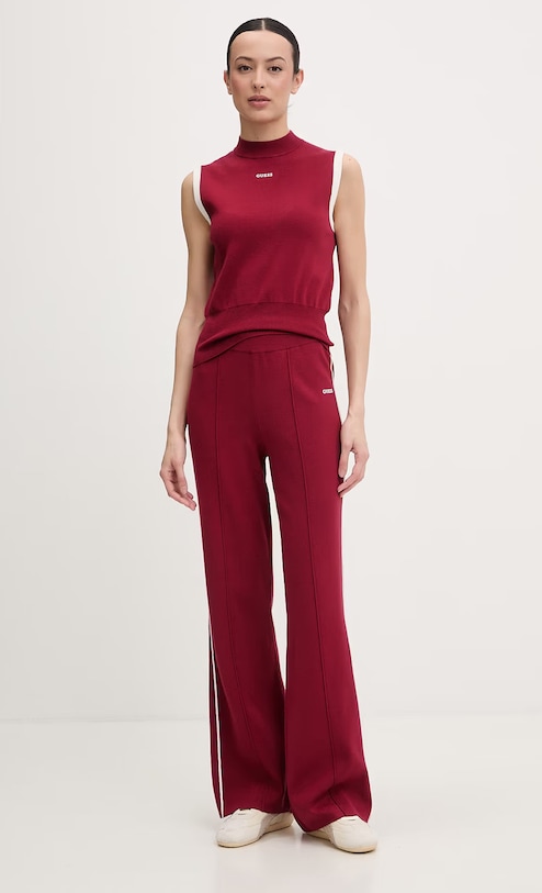 Guess pantaloni de trening pentru femei, cu vâscoză LAURENE V6RB14.Z4642 burgundia SS26