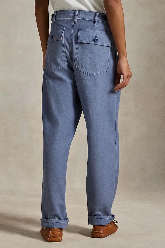 Odzież Polo Ralph Lauren spodnie bawełniane 211978634 niebieski