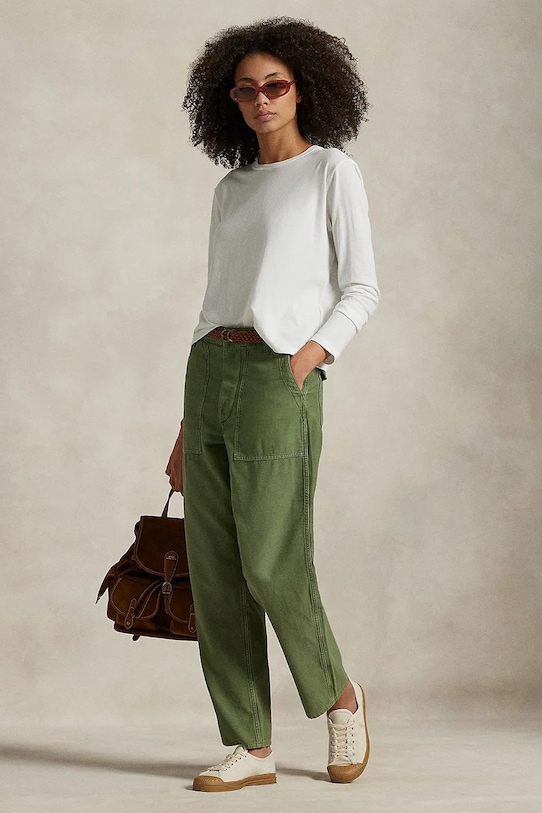 Polo Ralph Lauren spodnie bawełniane 211978634 zielony SS26