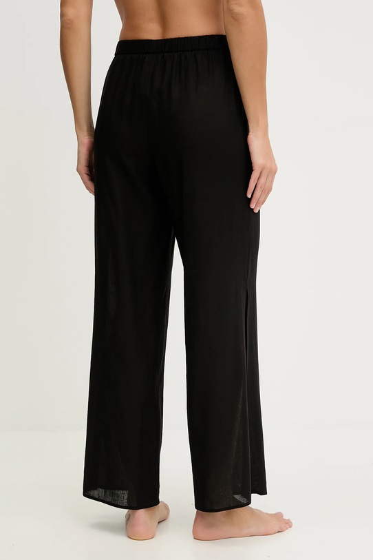 Odzież Karl Lagerfeld spodnie plażowe z dodatkiem lnu HOTEL KARL B1W46033 czarny