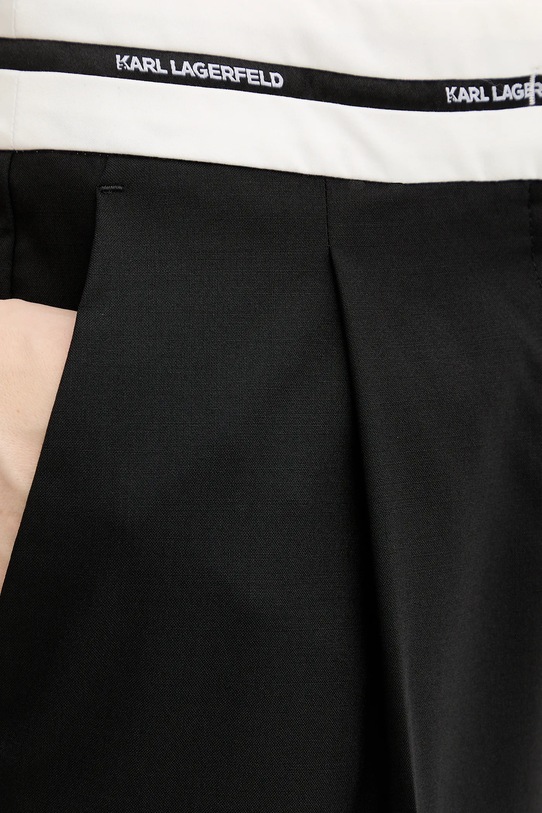 Karl Lagerfeld spodnie z dodatkiem wełny BW ESSENTIAL czarny B1W10002