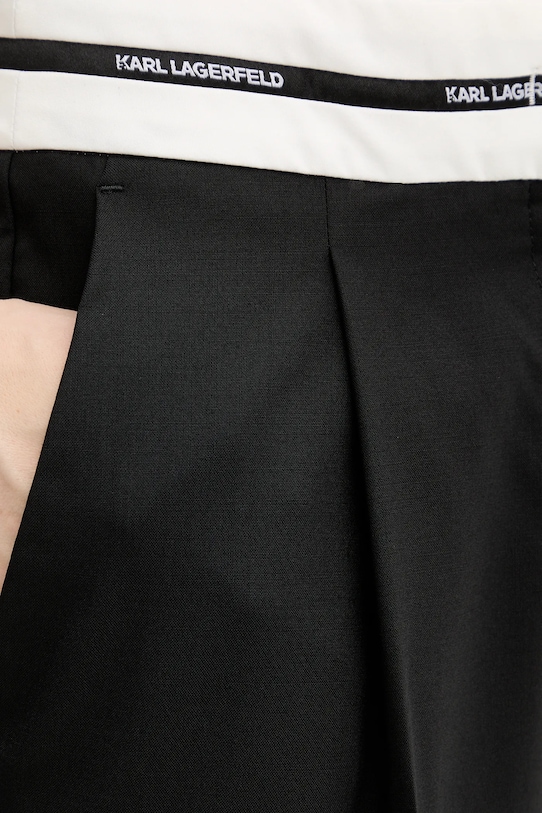 Karl Lagerfeld spodnie z dodatkiem wełny BW ESSENTIAL czarny B1W10002