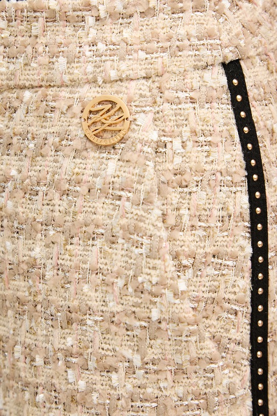 Karl Lagerfeld spodnie z domieszką wełny beżowy B1W10008