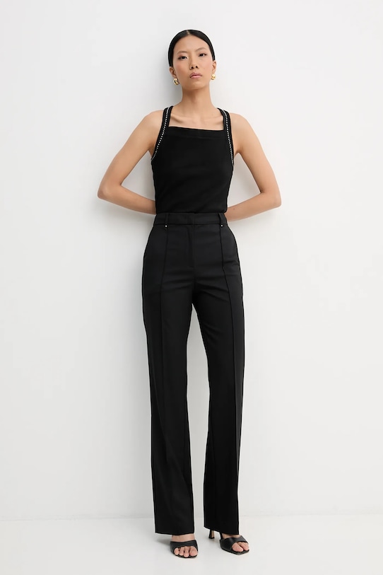 Karl Lagerfeld spodnie z domieszką wełny B1W10003 czarny SS26