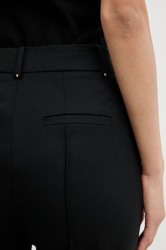 Karl Lagerfeld spodnie z domieszką wełny czarny B1W10003