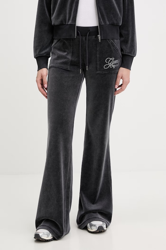 Guess Originals spodnie dresowe welurowe dzianina szary W6RB32.KCUF1