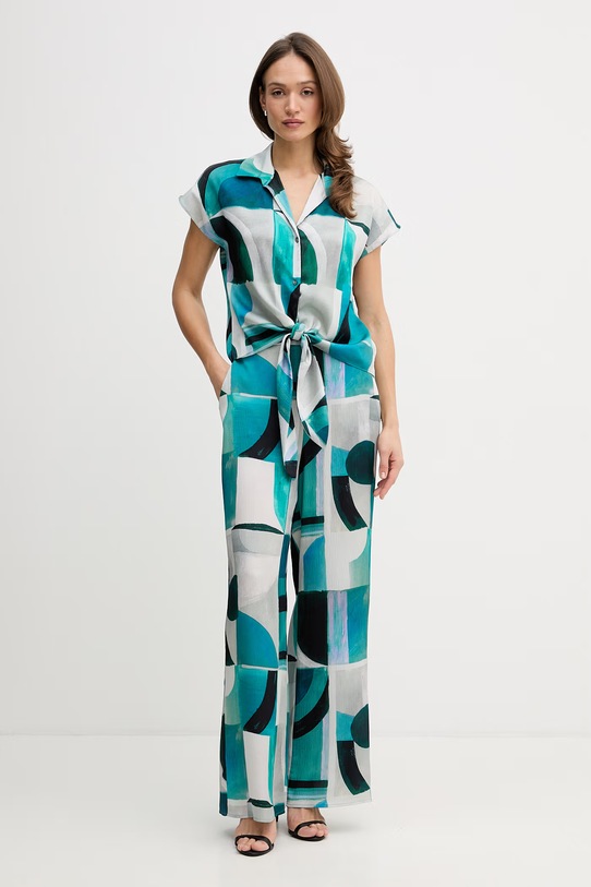 Joseph Ribkoff spodnie wide leg damskie 261042 turkusowy SS26