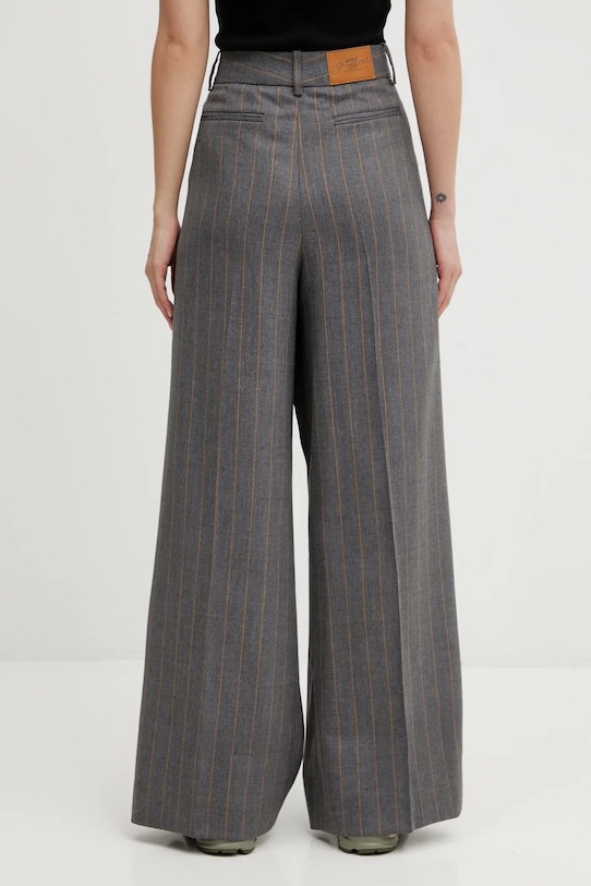 Odzież GANNI spodnie z dodatkiem wełny W0761 W0761 szary