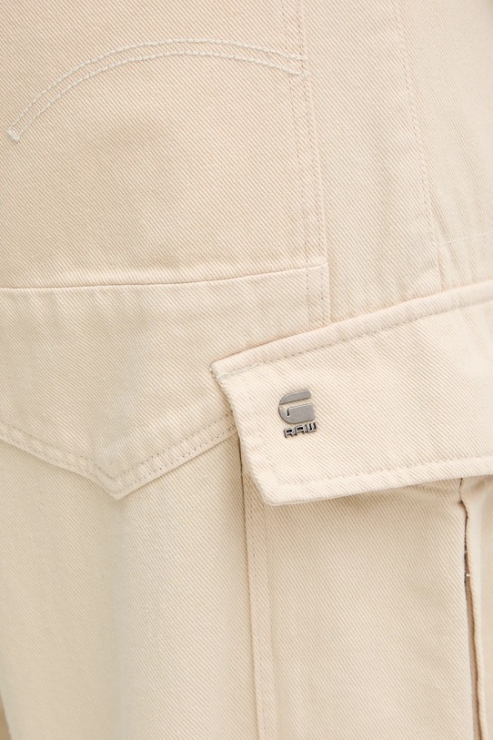 G-Star spodnie bawełniane Cargo 3D boyfriend beżowy D27022.E078