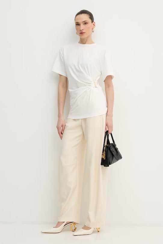 Pinko spodnie damskie 106492.A2W6 beżowy SS26