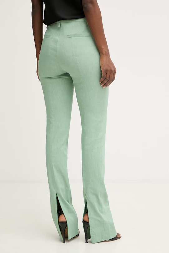 Oblečenie Pinko oblekové nohavice dámske bavlnené 106514.A34I zelená