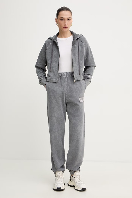 Βαμβακερό παντελόνι Pinko 105508.A33M γκρί SS26