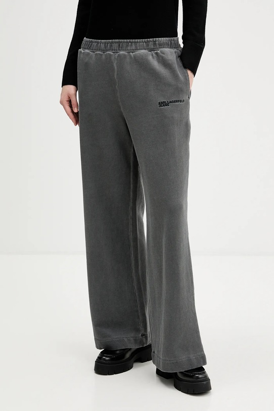 Βαμβακερό παντελόνι Karl Lagerfeld Jeans βαμβάκι γκρί B1W10090