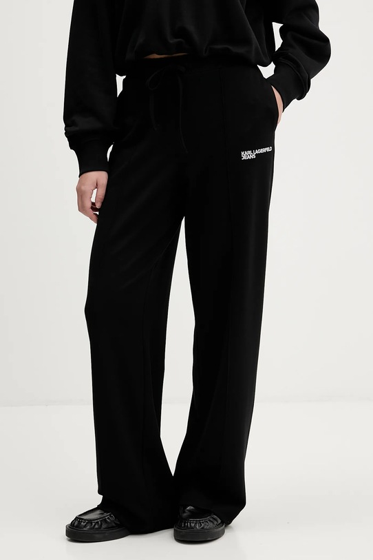 Karl Lagerfeld Jeans spodnie dresowe z elastanem czarny B1W10092