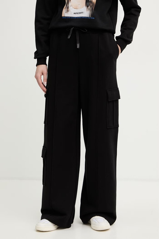 Patrizia Pepe spodnie dresowe bawełniane bawełna czarny 8P0814.J399