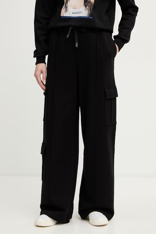 Patrizia Pepe spodnie dresowe bawełniane bawełna czarny 8P0814.J399