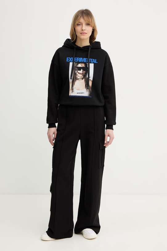 Patrizia Pepe spodnie dresowe bawełniane 8P0814.J399 czarny SS26