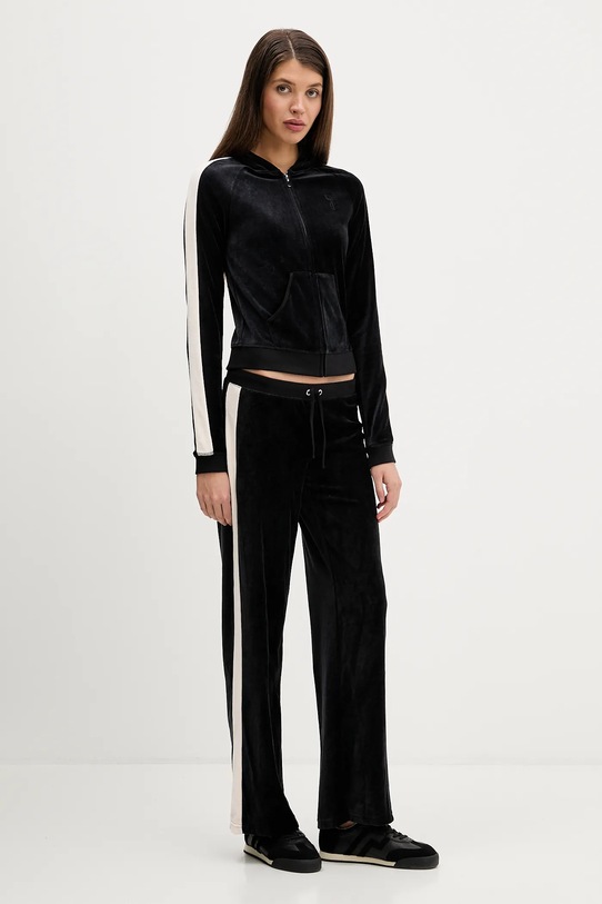 Juicy Couture spodnie dresowe welurowe JCGBJ126002 czarny SS26