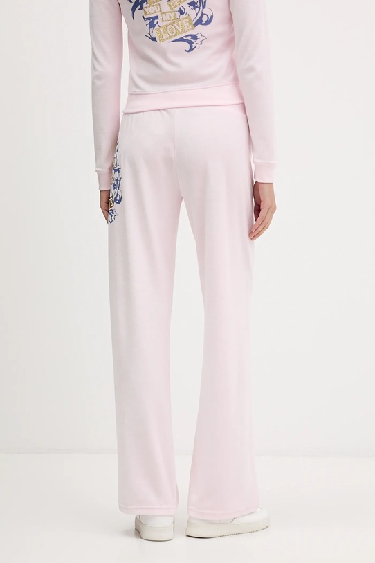 Odzież Juicy Couture spodnie dresowe welurowe Wrap You Up JCNBJ126452 różowy