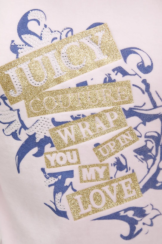 Juicy Couture spodnie dresowe welurowe Wrap You Up JCNBJ126452 różowy