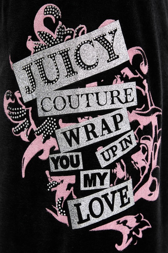 Juicy Couture spodnie dresowe welurowe Wrap You Up czarny JCNBJ126452