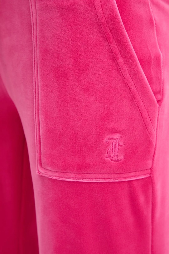 Juicy Couture spodnie dresowe welurowe Layla różowy JCSEBJ001.658