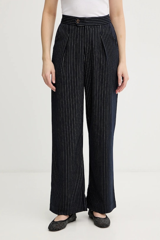 Never Fully Dressed spodnie Arden wzorzyste granatowy NFDTR581