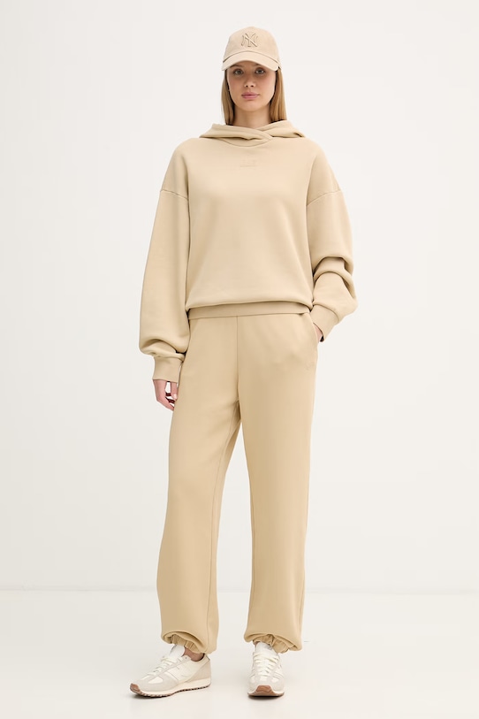 EA7 Emporio Armani Παντελόνι επίσημο γυναικείο βαμβακερό AF21061.7W000928 μπεζ SS26