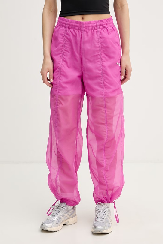 Tepláky Puma Dare to Woven látka fialová 634598