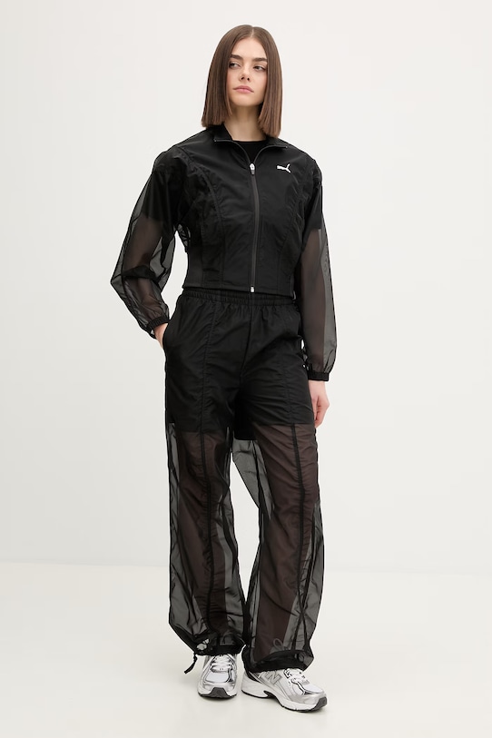 Puma spodnie dresowe Dare to Woven 634598 czarny SS26