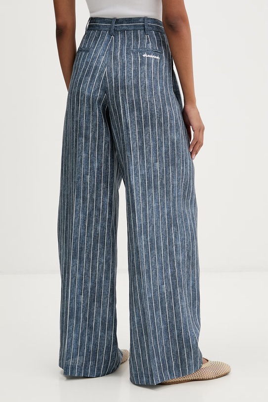 Odzież Ermanno Firenze spodnie lniane D48EP045EC1 niebieski