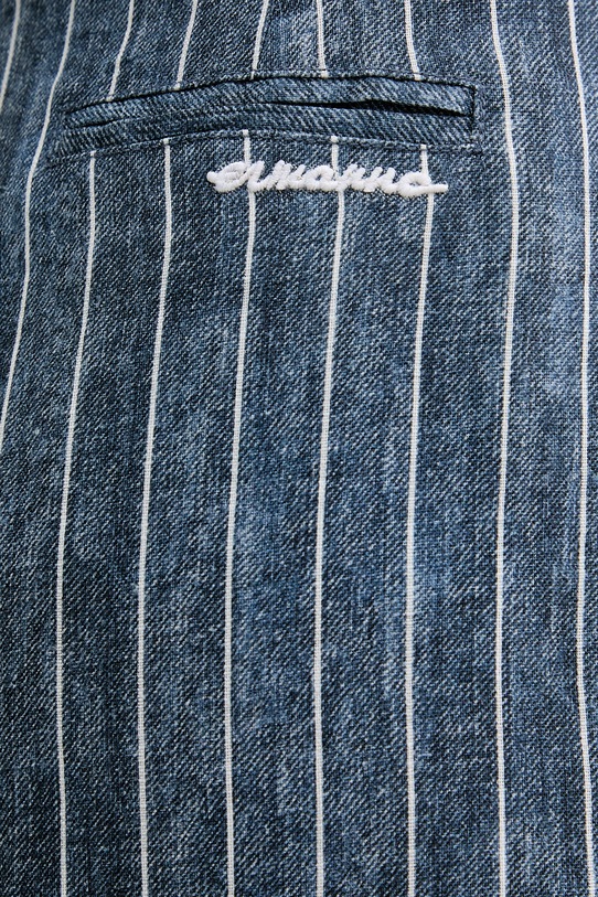 Ermanno Firenze spodnie lniane niebieski D48EP045EC1