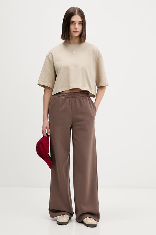 adidas Originals spodnie dresowe KC9136 brązowy SS26