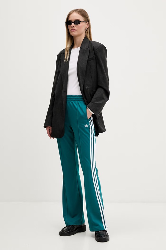adidas Originals pantaloni evazați de damă KS1404 turcoaz SS26