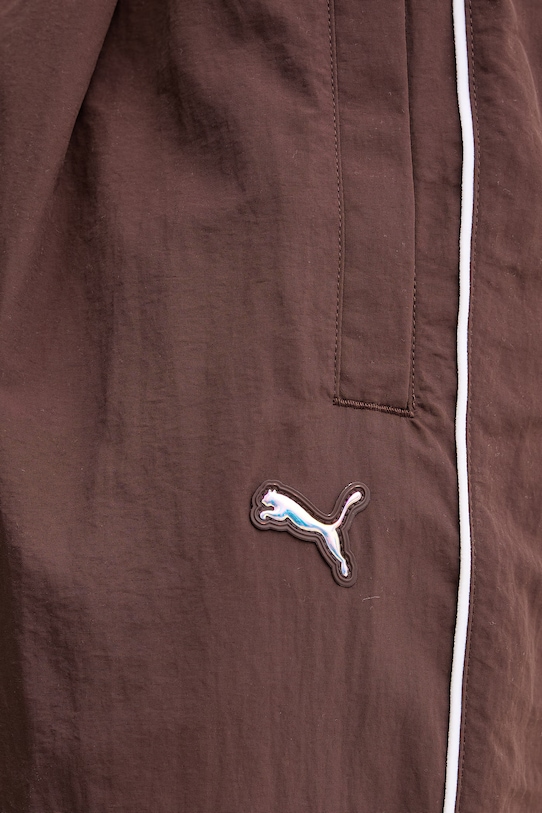 Παντελόνι φόρμας Puma Piping Relaxed Woven καφέ 634559